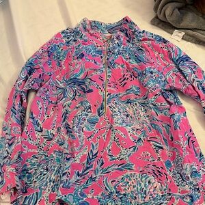 Lilly Pulitzer Pink and Blue Popover size XL